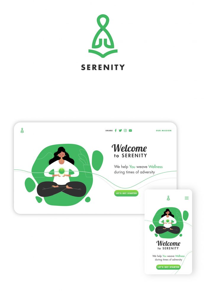 An image of Serenity's branding & website design